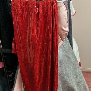 Red Sequin Women's strapless dress